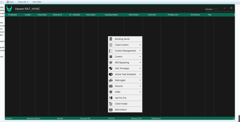 VENOM RAT 5.0.4 HVNC Cracked