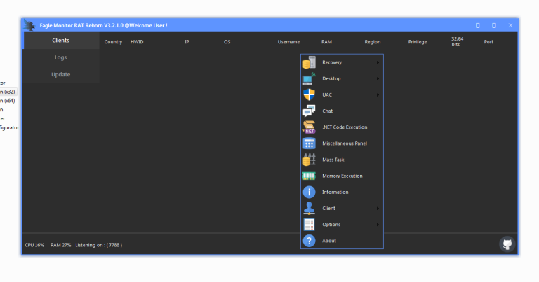 EAGLE MONITOR RAT REBORN 3.2.1.0 ADVANCED REMOTE ADMINISTRATION TOOL