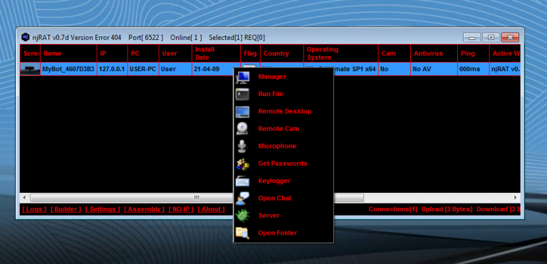 Njrat Red Version Error 404