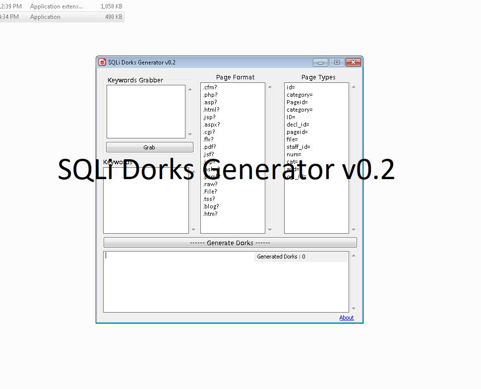 SQLi Dorks Generator v0.2