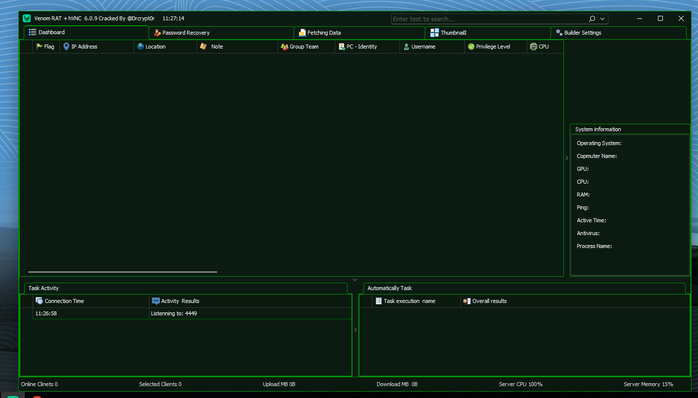 blackhatrussia 4 Venom Pro 6.0.9 RAT Cracked