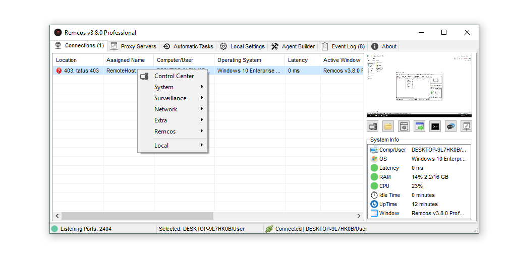 Remcos v3.8.0 Cracked 1 Remote Command and Control