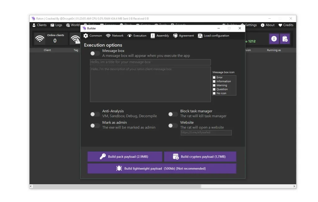 builder execution option