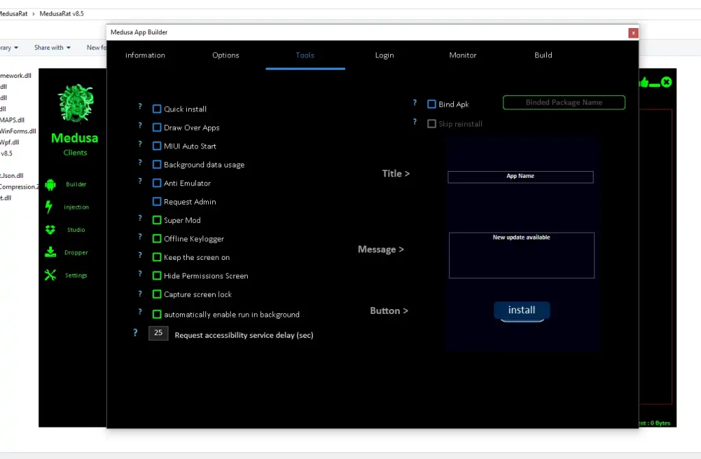 builder tools section