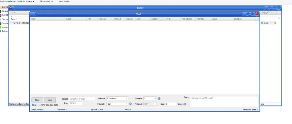 BitRAT 1.39 1 ddos