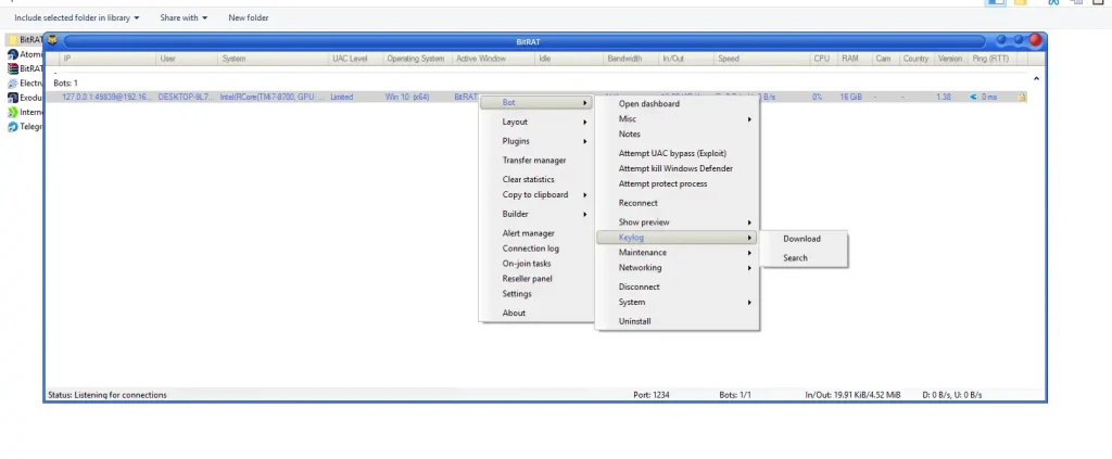 BitRAT 1.39 7 keylog