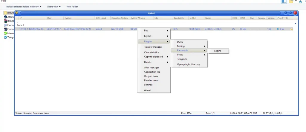 BitRAT 1.39 3 password