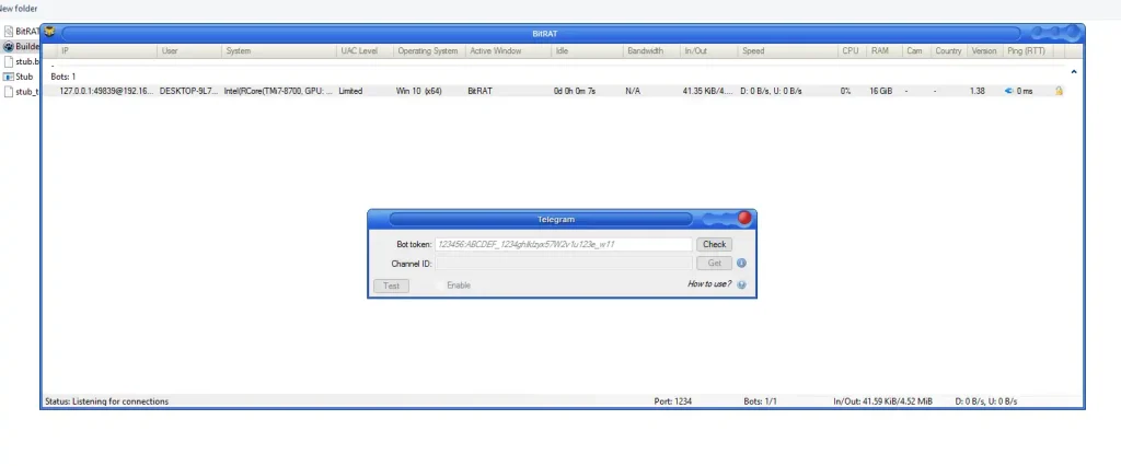 BitRAT 1.39 5 telegram