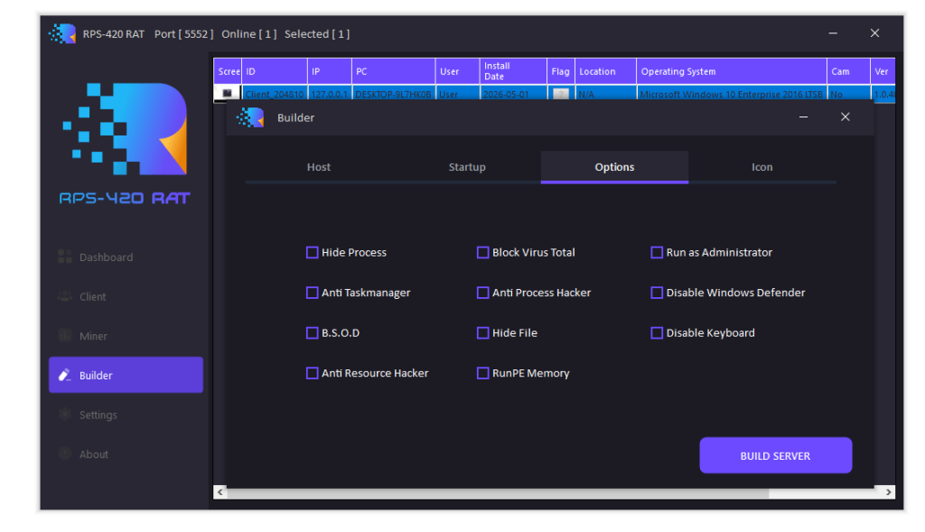 builder options
