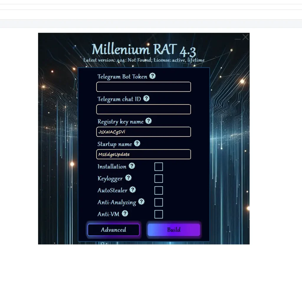 Millenium RAT V4.3 6 Millenium RAT V4.3 lifetime licence